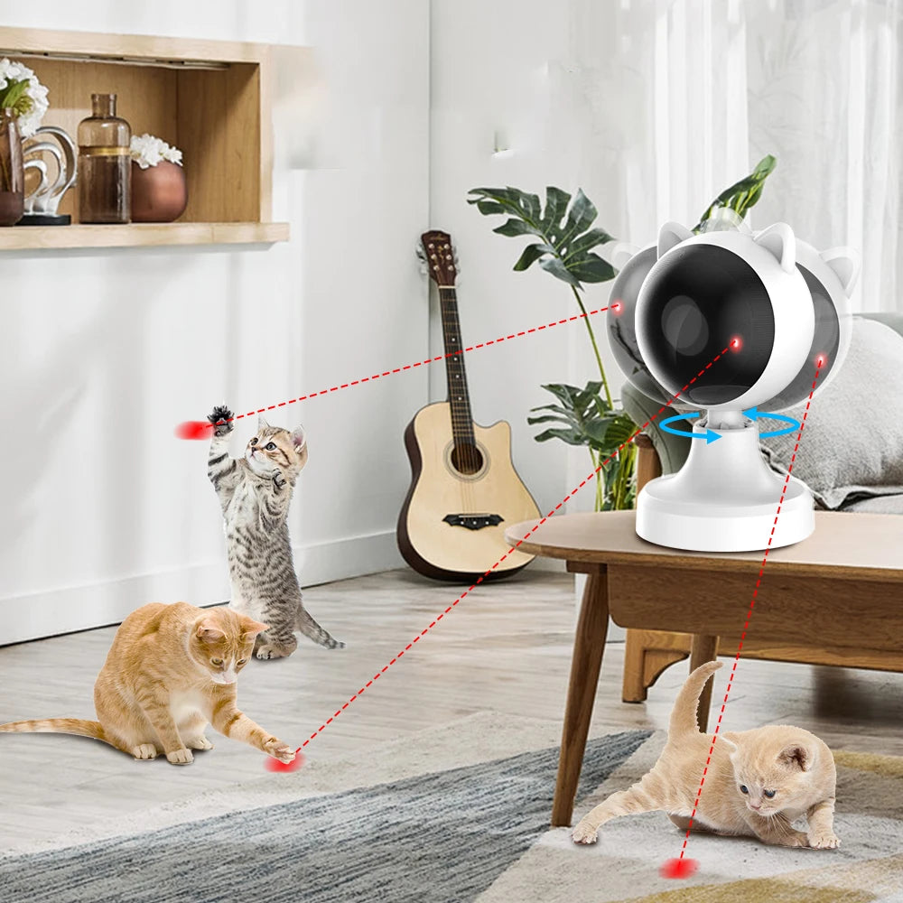 Hot Sale Cat Toy Electric Smart Auto Pet Teaser Rotating Toys Innovative Custom Automatic Interactive Cat Laser Toy