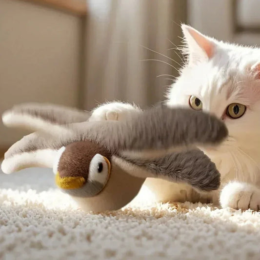 Flying Bird Cat Interactive Toys Rechargeable Cat Toys Chirping Clapping Birds Products Toy for Cats